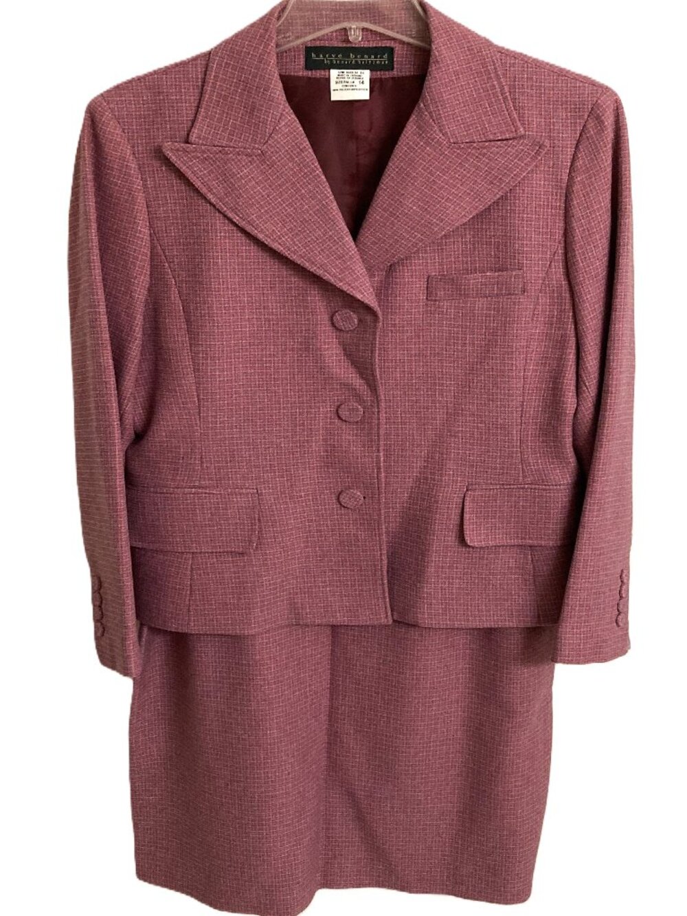 Harve Benard Holtzman Pink Skirt Suit 2-Piece Set Women's Size 14